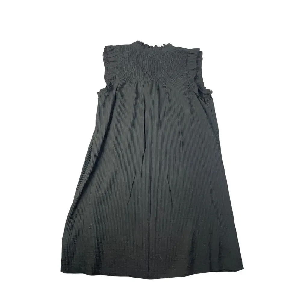 J. Crew Women’s Medium Tall Sleeveless Black Cotton Knee Length Dress